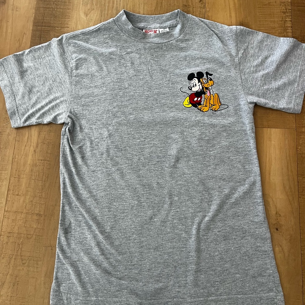 90’s Mickey INC Walt Disney Mickey Pluto Grey T-Shirt (Size M)